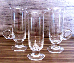 3 DARTINGTON Irish Coffee Glasses 24% Lead Crystal FT83 Vtg 60s MCM Barware NEW