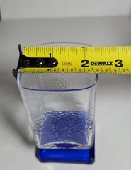 2 DiSaronno Cobalt Blue Stem Base Italian Liqueur Cordial Glass Square Pedestal