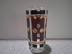 Barware 6 MCM Highball Glasses w/ Brown Gold & Black – Hazel Atlas? No Signature