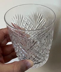 Antique American Brilliant Cut Crystal Whiskey Glass Tumbler