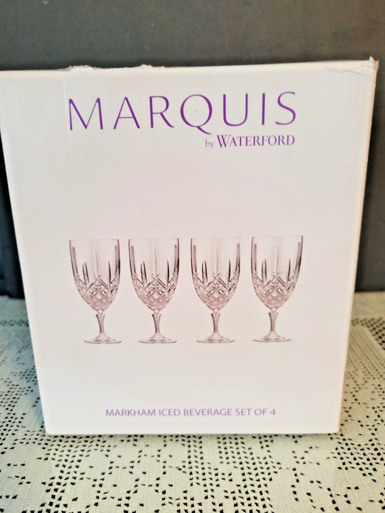 Marquis by Waterford Marquis Markham Iced Beverage Glasses, Set of 4 New In Box