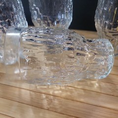 Vintage retro iitala Textured Glass set x 4 Glasses 200ml 11cm 4.2″ as new