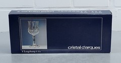 6 Cristal d’Arques Cherry Glasses 6cl Lead Crystal in Original Box Vintage