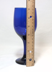 VTG Cobalt Blue Glass Wine Carafe & 2 Libbey Wine Goblets | Curated Barware Set