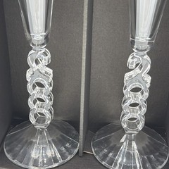 Vintage Cristal d’Arques France Millennium Champagne Flutes year 2000 Y2K