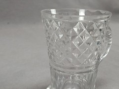 Antique Anglo Irish Cut Diamonds & Panels Glass Punch Cup Circa 1820