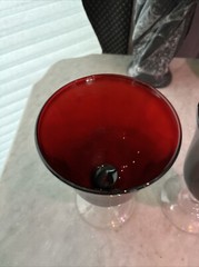 Vintage Cranberry Glass Goblets Set Of 2 Perfect Condition:)