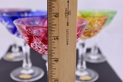 SET OF 6 BLEIKRISTALL HANDGESCHLIFFEN CUT TO CLEAR CRYSTAL CHAMPAGNE SHERBET