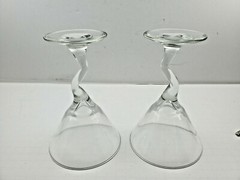 Libbey Bent Z Stem Clear Martini Glasses Set Of 2