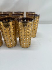 Set of 6 MCM Culver Ltd. “Cannella” Pattern Highball Glasses C. 1960