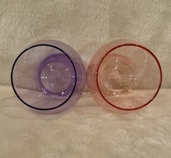 Yield Design Millenium Collection Stemless Wine Glass Lot of 2 Lilac Pink EUC