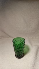 Anchor Hocking Crinkle Emerald Green Juice Glass Milano Tumbler VTG MCM 3.75”