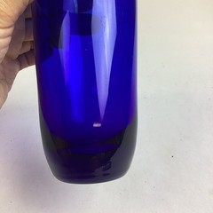 Vintage Cobalt Blue Tumbler Drinking Glass W/ Weighted Round Base