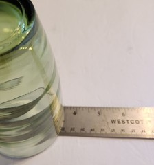 VTG Libbey Set Of 4 Green Wave Ripple Optic 5.5 X 3.5 Inch Glass/Tumbler