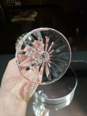 (1) Water Goblet Glass 7-1/2″ Crystal Old signed Waterford cut Powerscourt