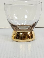 Anchor Hocking Manhattan Old Fashioned Rocks Glasses 22k Gold Bottom Pair of 2