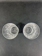 Waterford Crystal Lismore~(2)~Tall Double Old Fashion Glasses~4.4″ Tall