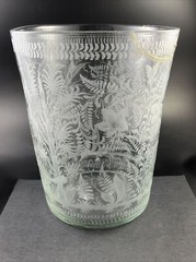 Antique 18th Century Cut Wheel Engraved Glass 10 1/2″ Grape Rinser / Flip Bucket