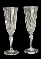 Set Cristal De Flandre 24% Lead Crystal Fluted Champagne Glasses made in FRANCE