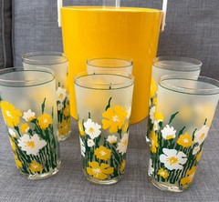 Culver Glasses Meadow Yellow Frosted Highball Bucket Brigade Ice Bucket Yellow