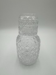 Victorian Trading Buttons & Bows Cut Glass Bedside Decanter Water Carafe Glass