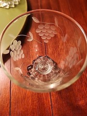 Vintage Etched Wine Glasses Anchor Hocking Boople Grape Design 4″ Lot Of 5
