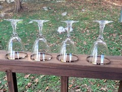 Mid Century VTG Fostoria Crystal Platinum Band Wedding Ring Water Wine Goblets 4