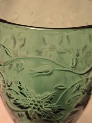 Princess House Fantasia Poinsettia Emerald Green 16 Oz Iced Tea Glass Set of 2