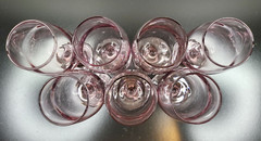 7 Libbey Premiere Pink Water Goblet Set Vintage Elegant Stemware Bar Glasses Lot
