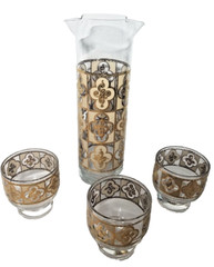 Vintage culver sallye gold cocktail set 1950’s