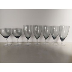 Fostoria Debutante 7 Piece Lot Gray 1 Iced Tea, 4 Water, 2 Claret Wine