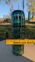 6 Retro Joeyen Saguaro Stacking Cactus Green Glasses Drinking Glass Tumbler 8 Oz