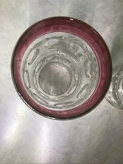 2 VTG KINGS CROWN Light Pink THUMBPRINT 5 1/2″ TALL ICE TEA INDIANA GLASSES