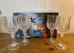 Longchamp Crystal d’Arques Wine Glasses 7.5 oz 4 Pieces Original Box – France