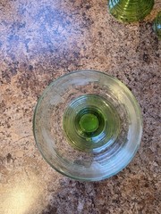 Set Of 6 Vintage Cut Crystal Roemer Wine Glasses W/ Green Ribbed Basket Base…