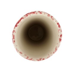 Workshops of Gerald E. Henn Red Spongeware Tumbler Glass Cup 5.5″ 14 oz.