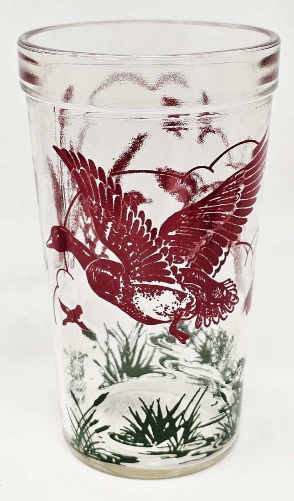 Hazel Atlas Drinking Glasses 1930-40’s Flying Ducks Cattails 16oz Choose Style 1