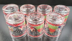 7 Epoch Holiday Joy Double Old Fashioned Set Vintage Christmas Drink Glasses Lot