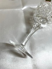 HOYA Crystal Wine glass Chrysanthemum Emblem 2pcs set 14.5×7.5cm/5.7×2.95″ HOYA