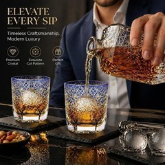 Edo Tokyo Kiriko Luxury Crystal Glass Knights Templar Whiskey Brandy Tumbler Cup