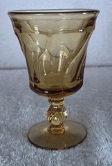 Set of 6 Fostoria Jamestown Amber Footed 5 7/8″ inch 8oz Water Goblets
