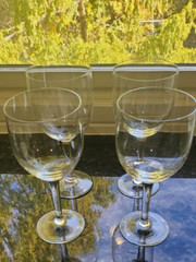 4 Vintage Crystal Wine Glasses Fine Quality 6 inch