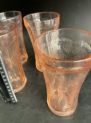 Indiana Glass Recollection Pink Madrid Etched Depression Glass Tumblers – Set 4