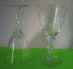 VTG Tiffin Franciscan Crystal Water Goblet Wine Glass Stem 17492 Petite Etched