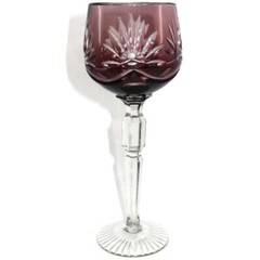 Czech Bohemian, Purple Cut to Clear Dimples, Rising Sun, Wine Hock, 8 1/4″