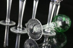 Set of 6 Cut to Clear Bohemian Cordial / Sherry Glasses 5-3/4″H