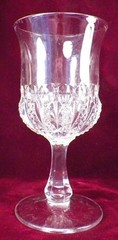 EAPG Water Goblet Paneled Diamonds Pointed Ovals Clear Antique #45 PATTERN HELP
