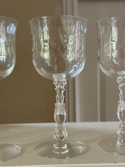 Fostoria Vintage Water Goblet Wine Glass Clear CELLINI LOOP OPTIC 7 1/8″ BUY 1