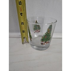 Christmas Tree Glasses Lowball Whiskey Rocks Retro Glass Set of 3 Vintage