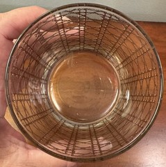 VTG Culver 22K Highball Canella Gold Lattice Basket Weave Glass MCM 4.25” High